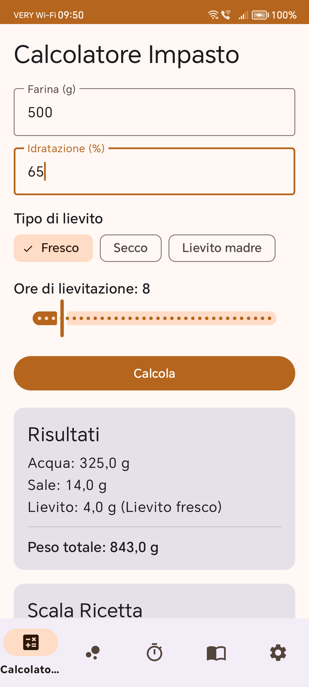 Calcolo impasto pizza: dosi di farina, acqua, sale e lievito